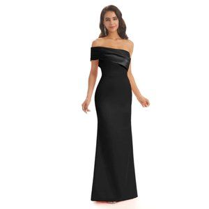 One Shoulder Floor-Length Mermaid Bridesmaid Dress Side Slit